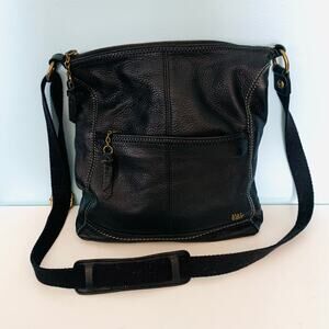 The Sak Iris Black Pebble Leather Crossbody Bag